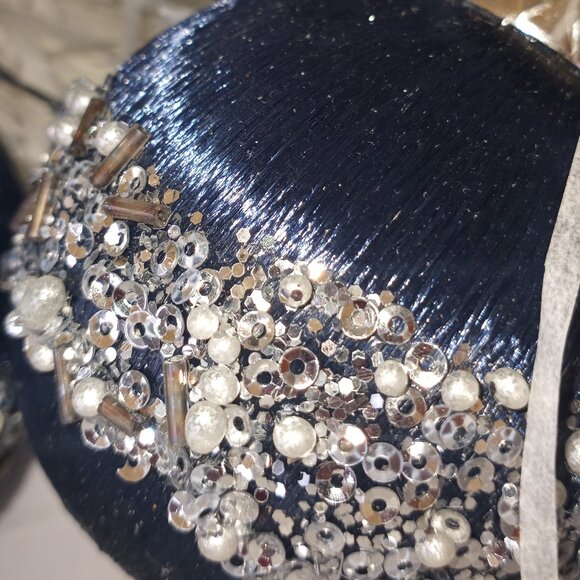 Lux Christmas balls - blue satin   *** - Picture 11 of 13